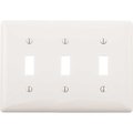 Hubbell Wiring 3-Gang White Medium Size Toggle Wall Plate PJ3W